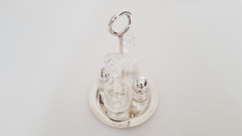 Christofle - Silver plated condiment set - Vertigo collection - designed by Andrée Putman