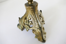 Gothic Revival brass candlestick - c. 1900