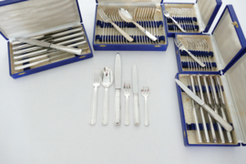 Silver Plated Art Deco Cutlery Set - 71-piece/12-pax. - Sté France Orfèvrerie -France, c. 1950's