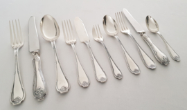 Wiskemann, Brussels - Silver Plated Cutlery Canteen - N.17 "Louis XVI" - 117-piece/12-pax. - Belgium, 1930-1960