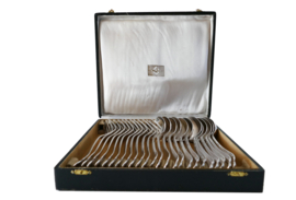 Christofle/Manufacture de L'Alfenide - Silver Plated Dinner Cutlery - 24-piece/12-pax. - Pompadour - France, 1920's