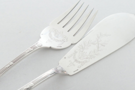 Christofle - Delafosse - Antique silver plated Fish Servers - Empire style - France, 1900-1930