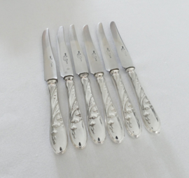 Silver-plated Art Nouveau Dessert knives - Saglier Frères c. 1900