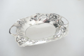 Verzilverde Art Nouveau dienschaal - Wiskemann, Brussel - c. 1910