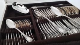 Christofle - Silver plated cutlery canteen for 12 persons, Marly pattern- 37-pieces