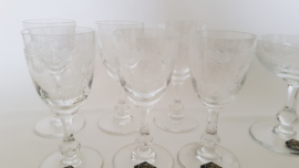 Saint Louis, France - Set of 6 Port glasses + Champagne coupe - Cléo