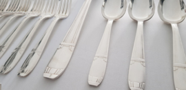 Frenais, Armand - Silver Plated Dinner Cutlery - 37-piece/12-pax. Art Deco - Paris, c. 1920