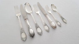 Silver plated cutlery in Louis XV/Rococo-style - 84-piece/12-pax. - Germany, c. 1950