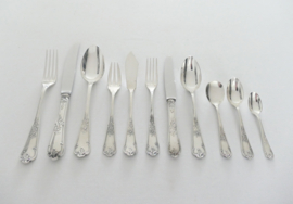 Silver Plated Louis XV Cutlery Canteen - 151 pieces/12-pax. - Orfevrerie Bel - France, c. 1950