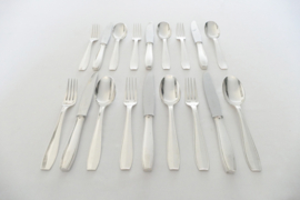 Christofle - Atlas collection - 6 silver-plated place settings - Luc Lanel for the S.S. Normandie - France, 1930's