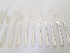 6 silver plated place settings for fish - Point fillet - Sola 90