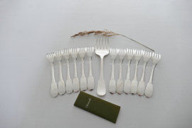 Christofle - Cluny - Set of 12 Fish Forks & A Fish Server