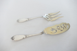 Wiskemann, Brussels - Antique Silver-plated set of fish servers - N. 18 "Louis XV" - Belgium, c. 1890