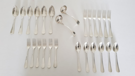 Christofle - Antique silver-plated cutlery set - Baguette pattern (Fidelio) - 26-piece/6 pax - France, period 1860-1884