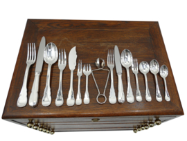 Verzilverde Art Deco bestekcassette - Boulenger & Cie. - 196-delig/12-persoons - Parijs, 1919-1938