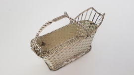 Christofle - Silverplated woven Wine basket