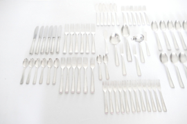 Art Deco Silver plated Cutlery Canteen - Pyramid pattern - 81-piece/6-pax. - Johann Granica, Germany c. 1930's