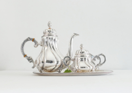 Duits .925 zilveren Koffieservies op dienblad - G. Bechtle , Pforzheim - Duitsland, 20e eeuw.