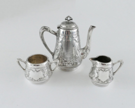 A WMF Jugendstil Silver Plated Three-piece Coffee Service -  Württembergische Metallwarenfabrik, 1886-1903