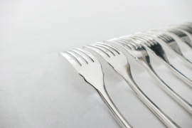 Christofle - America - Set of 9 Silver Plated Fish Forks