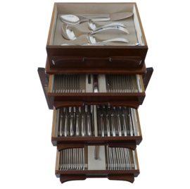 Gero, Gerritsen Zeist - Silver Plated Art Deco Cutlery Canteen - series 56 "Nordique" - 97-piece/12-pax. - the Netherlands, 1952-1958