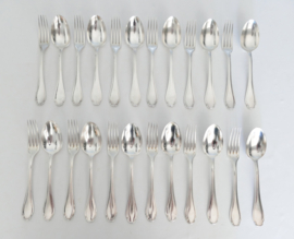 Christofle/Manufacture de L'Alfenide - Silver Plated Dinner Cutlery - 24-piece/12-pax. - Pompadour - France, 1920's