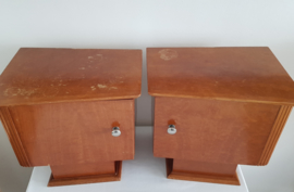 Pair of Vintage 1960's nightstands - Mahogany veneer