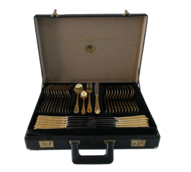 SBS Solingen - Complete Gold-Plated Cutlery set in Louis XV / Rococo style - 12 pax./69-pieces