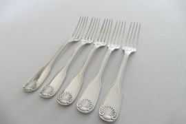 Christofle - Set of 5 silver-plated dinner spoons and dinner forks