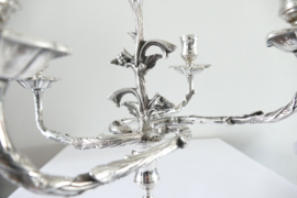 A Silver Plated 5-Lights Romantic Candelabra - Valenti, Spain - c. 1960