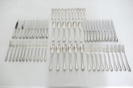 Wiskemann, Brussels - Silver Plated Cutlery Set - N. 17 "Louis XVI" - 67-pieces/10-pax. - Belgium, 1930-1960