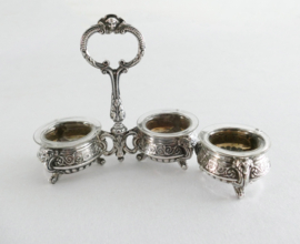 Silver Salt and Pepper Bowls- .800 silver - Wilhelm Binder, Germany - circa 1900.