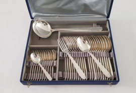 Frenais, Armand - Silver Plated Dinner Cutlery - 37-piece/12-pax. Art Deco - Paris, c. 1920