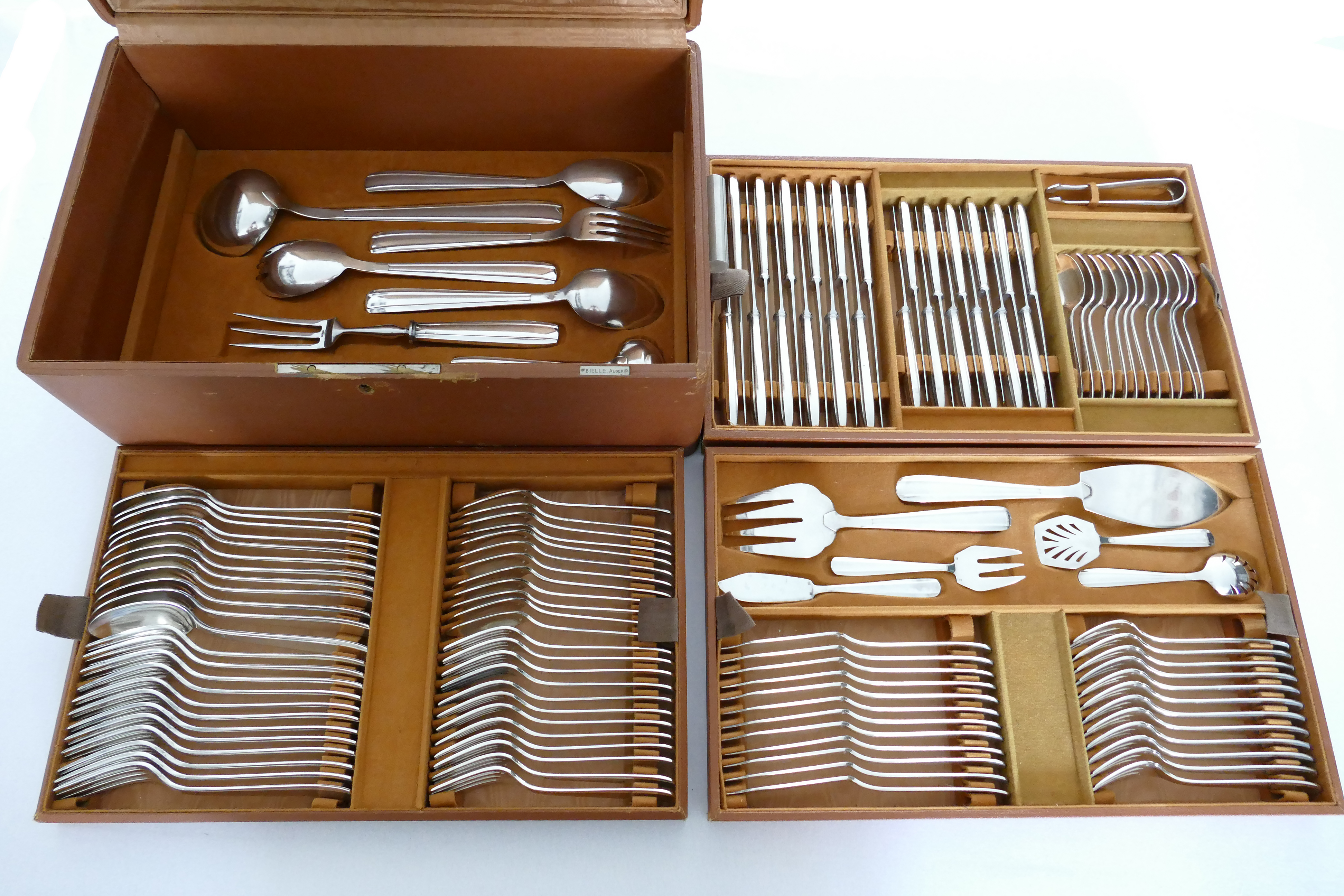 Silver Plated Art Deco Cutlery Canteen - 122-piece/12-pax. - Bouillet Bourdelle - France, 1945-1950