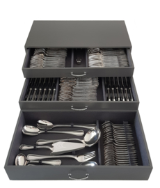 A silver plated cutlery canteen by Ercuis, France - 128-piece/12-pax. - Auteuil collection - France, 1970-1983