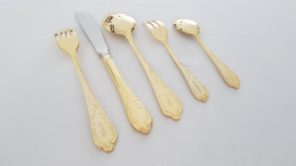 SBS Solingen - Gold-plated cutlery set in Louis XV/Rococo-style - 70-piece/12-pax. - Germany, 1990's