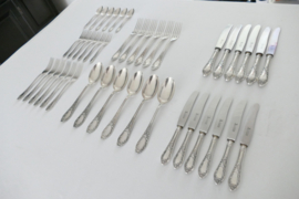 Silver-plated Louis XV CutlerySet - 42-piece/6-pax.- Jäger Solingen - Germany, 1937-1950