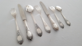 Silver plated cutlery in Louis XV/Rococo-style - 84-piece/12-pax. - Germany, c. 1950