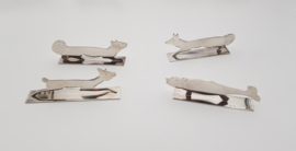 Art Deco original silver-plated Knife Rests - Animals - France, c. 1930 - set of 12