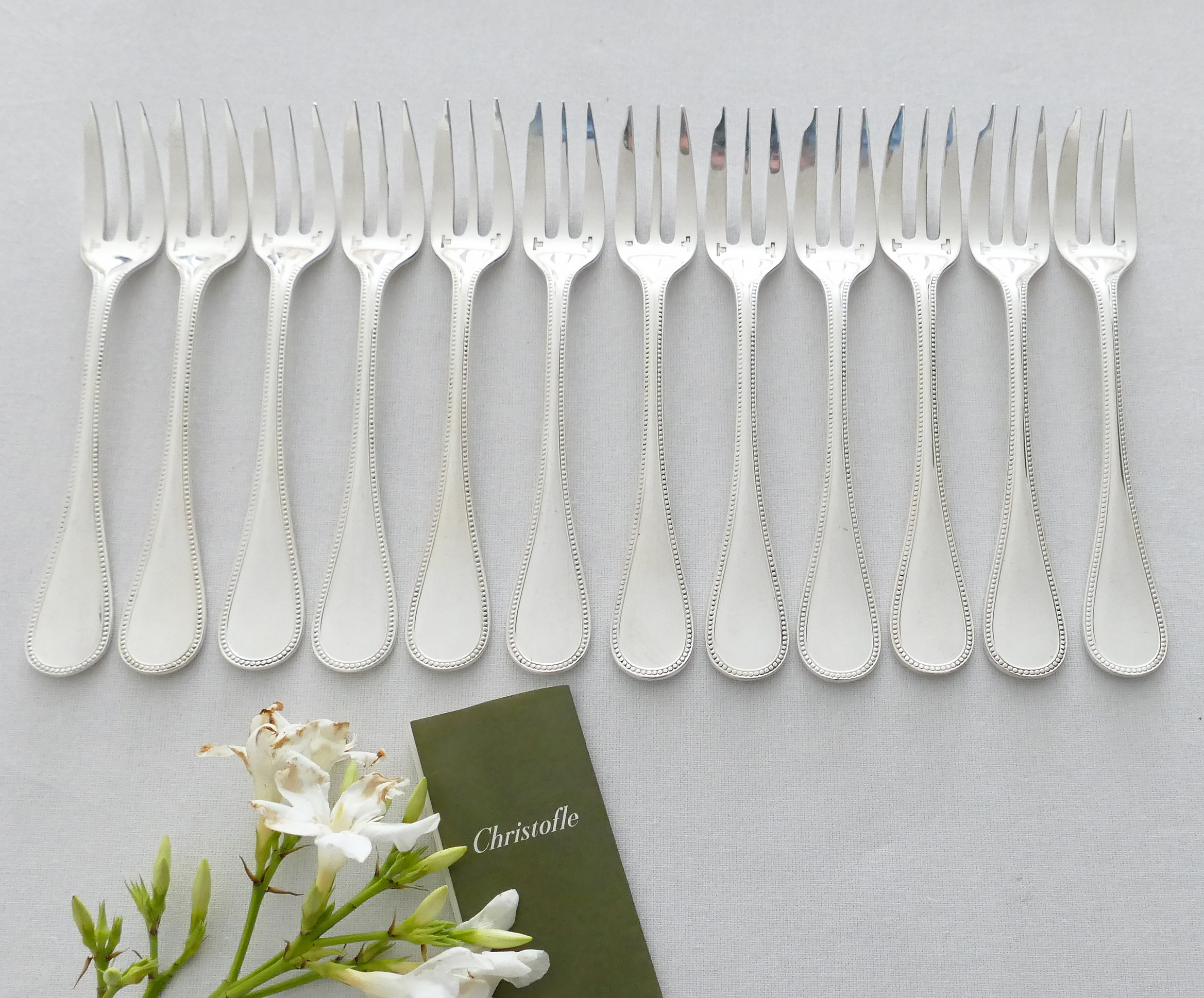 Christofle - Perles - Silver Plated Cutlery Set - 47-piece