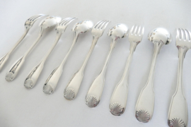 Christofle - Set of 5 silver-plated dinner spoons and dinner forks