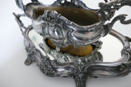 Silver Plated on Bronze Louis XVI Jardiniere on a mirror Plateau - Devouge & Dupont, Paris - 1922-1950