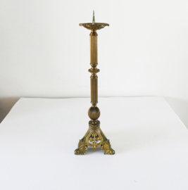 Gothic Revival brass candlestick - c. 1900