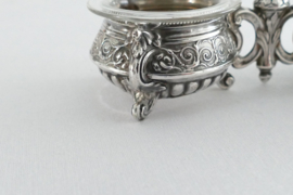 Silver Salt and Pepper Bowls- .800 silver - Wilhelm Binder, Germany - circa 1900.