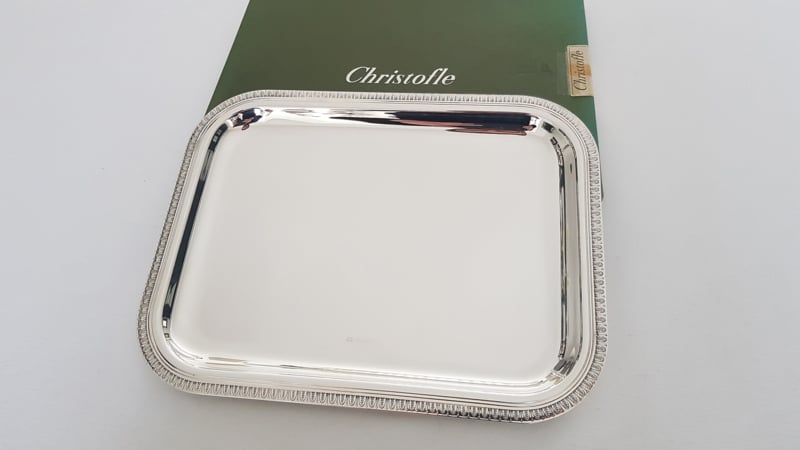 CHRISTOFLE Silver Plate - Malmaison Design - Oval Serving Tray - 19 1/2