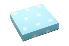 Cadeaudoosje - Blauw met witte sterren