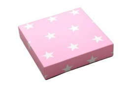 Cadeaudoosje - Roze met witte sterren