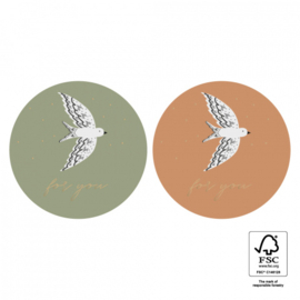 Stickers Duo - Birds Gold Faded - 8 stuks