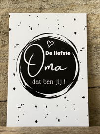 Mini kaart - De liefste oma dat ben jij!