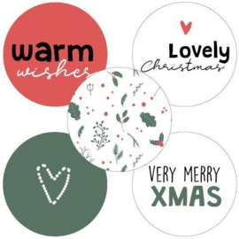 Sticker - Warm Wishes - 5 stuks